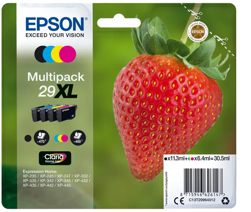 Epson Epson Tintenpatronen T2996XL/ 29XL schwarz, cyan, magenta, gelb, 4er-Set – Produktbild 1 von 3