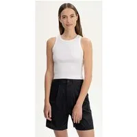 MELA MELA Bio-Damen-Cropped-Rippstrick-Tanktop "PRISHA" mit Rundhalsausschnitt, weiß, Gr. M – Produktbild 1 von 1