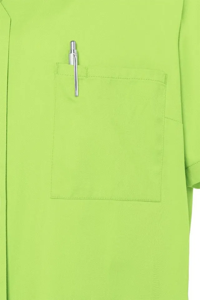 Karlowsky Fashion Schlupfbluse KARLOWSKY Damen Kasack ESSENTIAL Kurzarm V-Neck Modern-Fit Kiwi, Grün, – Produktbild 4 von 4