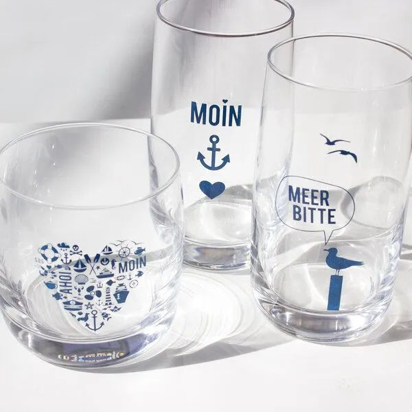 Bow & Hummingbird Bow & Hummingbird Kristallglas, Longdrinkglas "Meer Bitte Möwe" made in EU – Produktbild 3 von 4