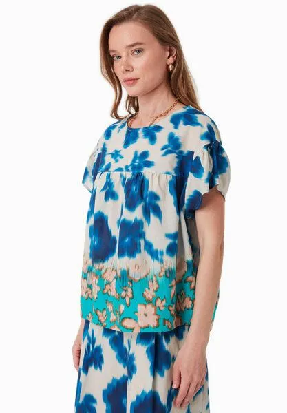 ORGANICATION ORGANICATION Bluse aus Bio-Baumwoll-Voile mit Blumenmuster, Blurry flowers, – Produktbild 3 von 4