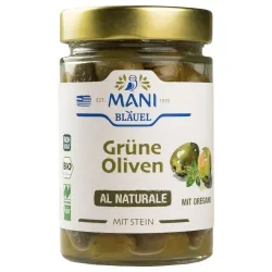 Mani Bläuel Mani Bläuel Grüne Oliven al naturale mit Stein, geölt – Produktbild 1 von 1