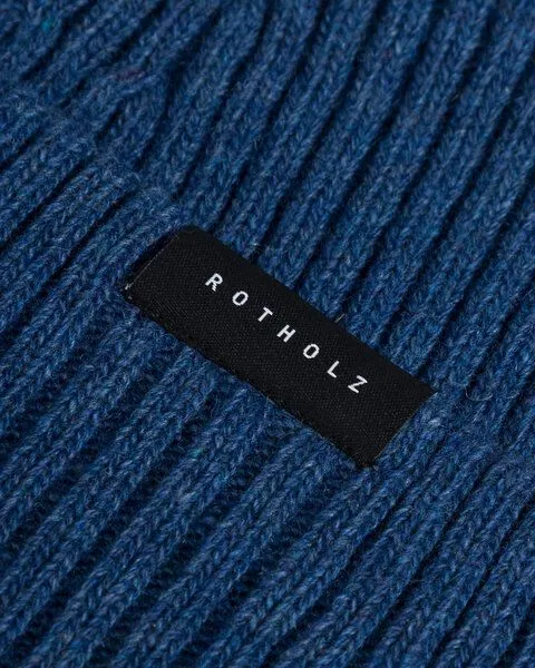 Rotholz Rotholz Klassische Mütze aus recyceltem Wollmix Ripp, Blau, – Produktbild 3 von 3