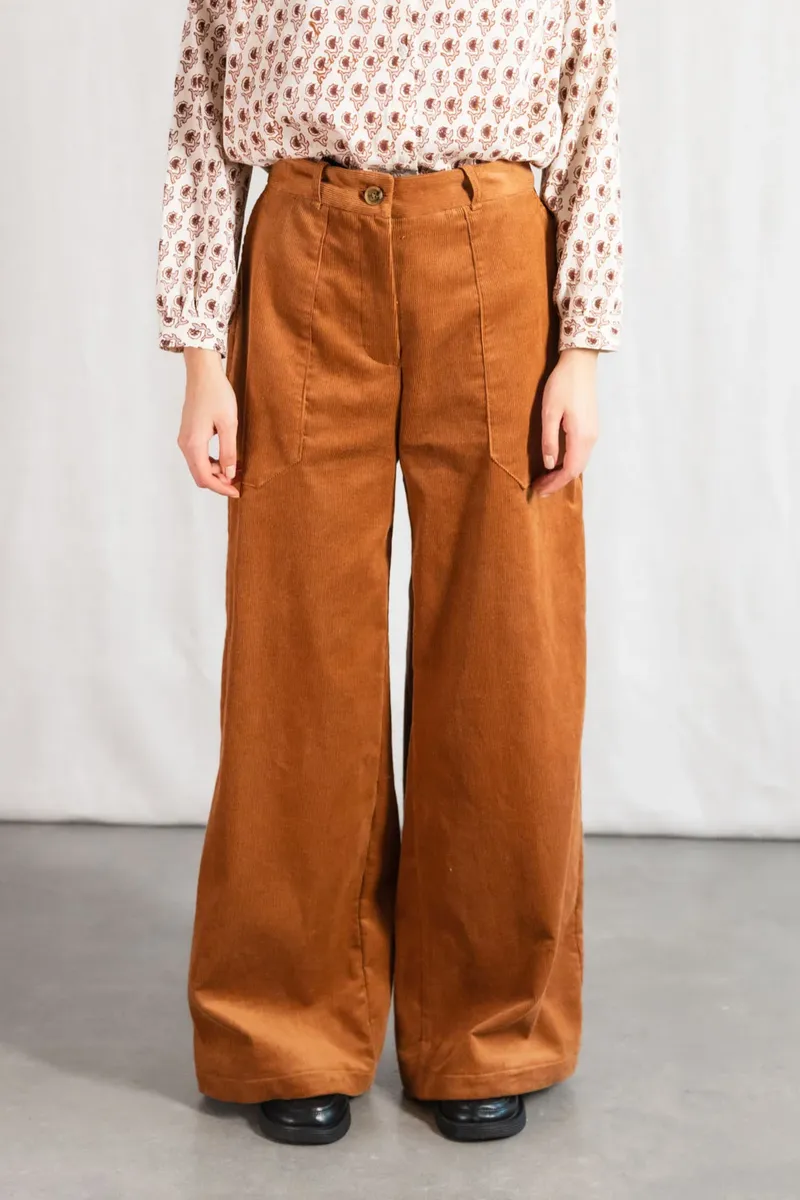 Jyoti - Fair Works Jyoti - Fair Works Damen vegan Hose Santosh Cinnamon, Hellbraun, – Produktbild 2 von 2