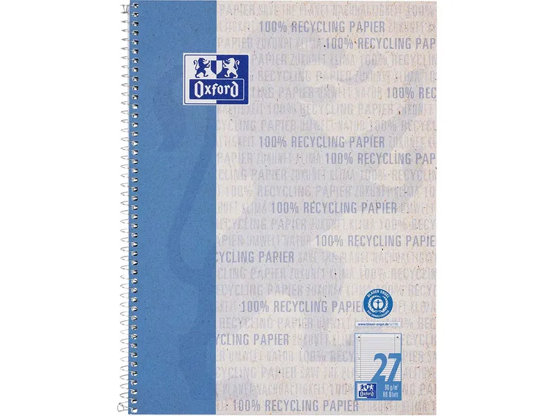 OXFORD OXFORD Recycling Collegeblock A4+, 80 Blatt, liniert mit Doppelrand, 90 g/m² – Produktbild 1 von 1
