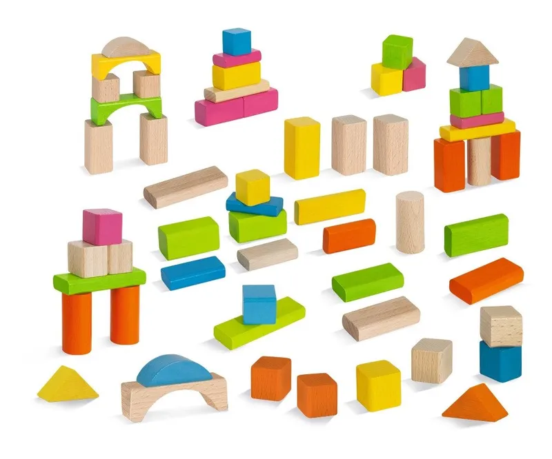 eichhorn eichhorn Holzbausteine, natur/bunt Spielbausteine, (60 St), Bunt, – Produktbild 7 von 8