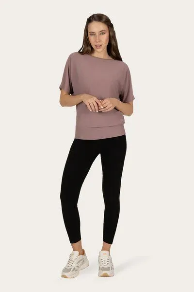 Urban Goddess Urban Goddess Budhi Kurzarm Pilates & Yoga Shirt, Fireclay (braun), – Produktbild 4 von 4