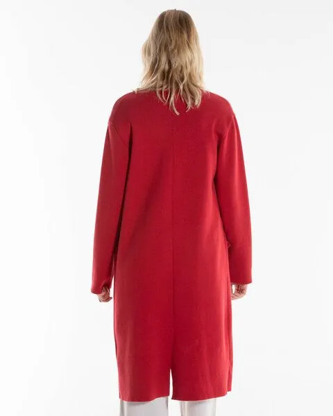 Alma & Lovis Alma & Lovis Strickmantel aus Bio-Baumwolle | Knit Coat, Scarlet (rot), – Produktbild 4 von 4