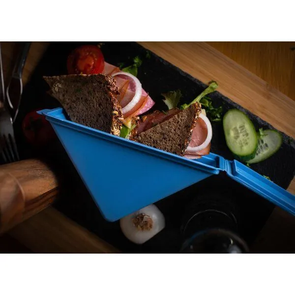 REuse REuse Sandwichbox take away Verpackung - Essensbehälter to go, Behagliches blau, – Produktbild 4 von 4