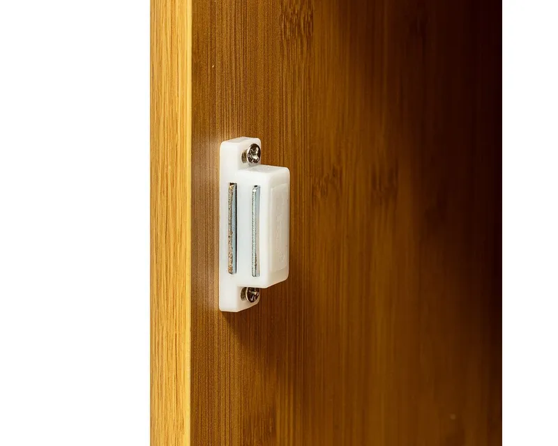 5five Simply Smart Badregal Schmaler Badezimmerschrank aus SICELA, 30 x 19 x 120 cm, Braun, – Produktbild 5 von 5