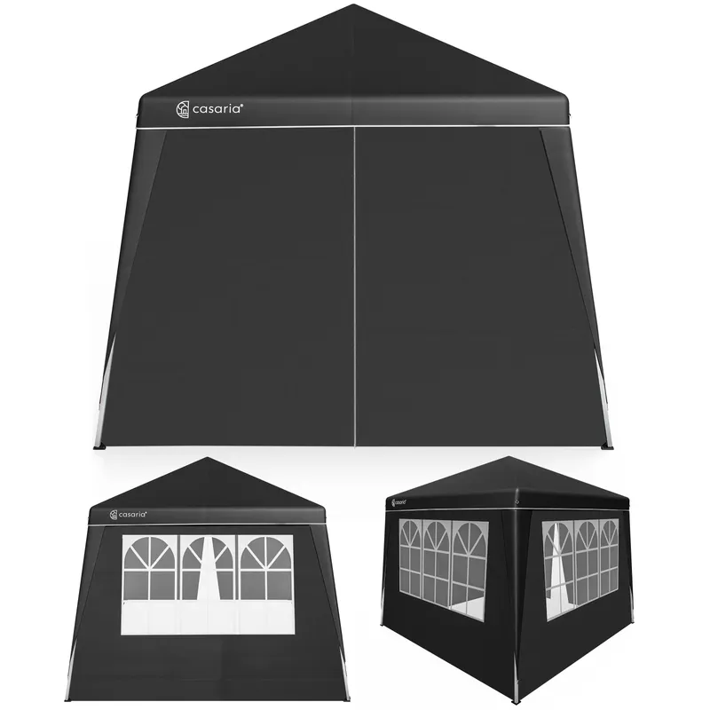 Casaria® Faltpavillon Capri Schwarz 3x3m inkl 4 Seitenwänden UV-Schutz 50+ – Produktbild 1 von 2