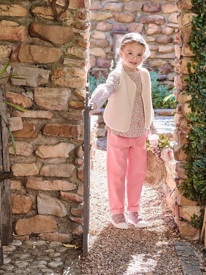 Vertbaudet Mädchen Paperbag-Hose, Rosa, – Produktbild 2 von 4