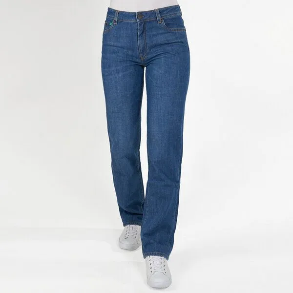 fairjeans fairjeans Damenjeans CLASSIC, gerades Bein, hoher Bund, in Farben NAVY und WAVES, Blue, – Produktbild 3 von 8
