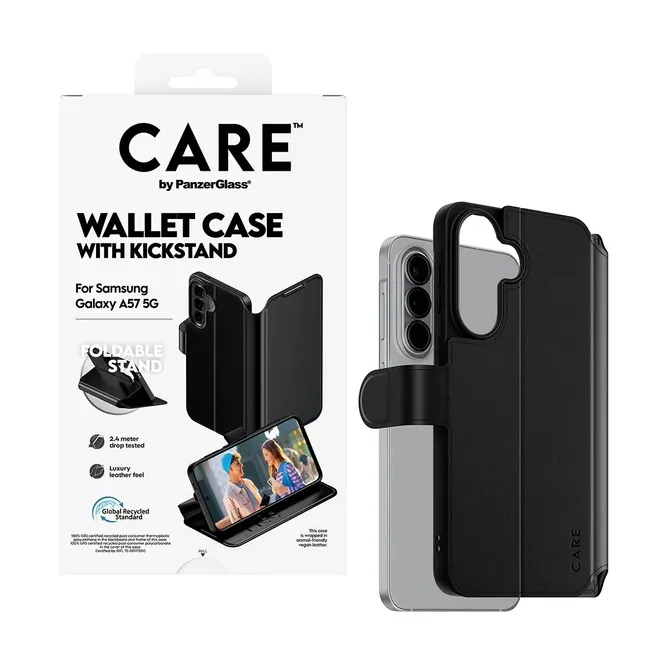 CARE by PanzerGlass CARE by PanzerGlass Feature Wallet Case w. Kickstand für das Samsung Galaxy A57 (5G) - Schwarz, Schwarz, – Produktbild 1 von 1