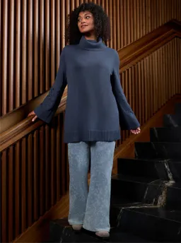 sheego Rollkragenpullover rauchblau – Produktbild 1 von 1
