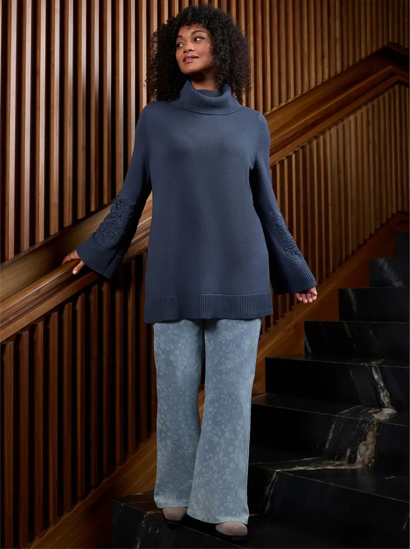 sheego Rollkragenpullover rauchblau, Rauchblau, – Produktbild 1 von 3