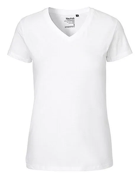 Neutral Neutral® Damen T-Shirt Bio Baumwolle V-Neck, Weiß, – Produktbild 2 von 5