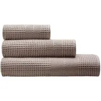 Cotonea Cotonea Waffelpikee Handtuch, 50 x 100 cm, Bio-Baumwolle, leinen – Produktbild 1 von 1