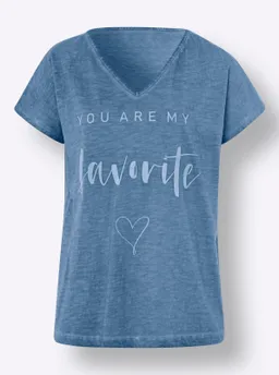 heine Print-Shirt mittelblau – Produktbild 1 von 1
