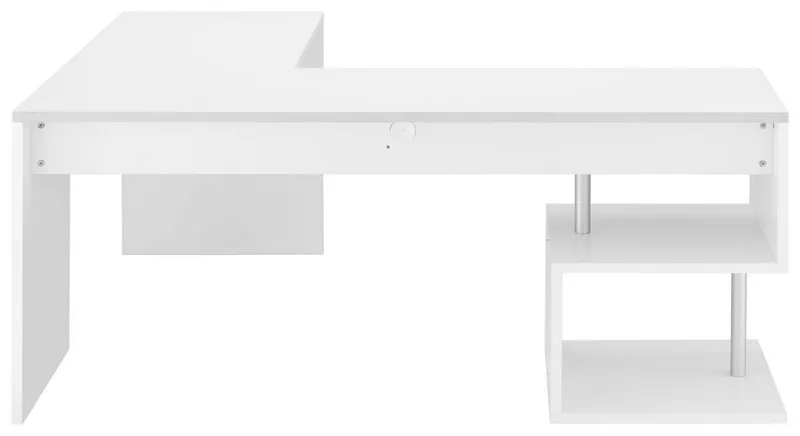 Home affaire Eckschreibtisch Esse, Schreibtisch im modernen Design, mit oder ohne Monitoraufsatz Breite 180/160 cm, "Made in Italy", Weiß, – Produktbild 3 von 5
