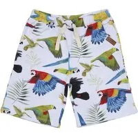 Walkiddy Kleinkinder Shorts GOTS zertifiziert, Bio-Baumwolle, weiß/blau, Allover-Print, weich, elastischer Bund – Walkiddy – Produktbild 1 von 1