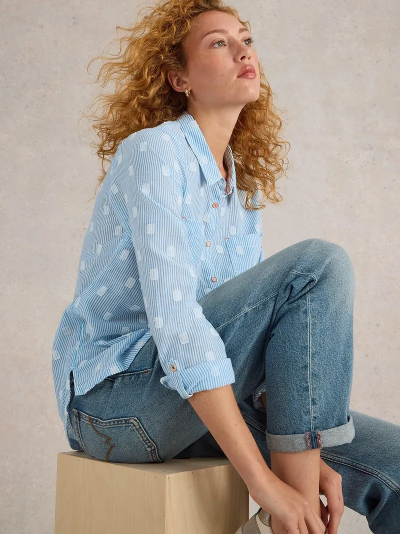 White Stuff Bluse Sophie aus Bio-Baumwolle - 50, Blau multi, – Produktbild 2 von 4