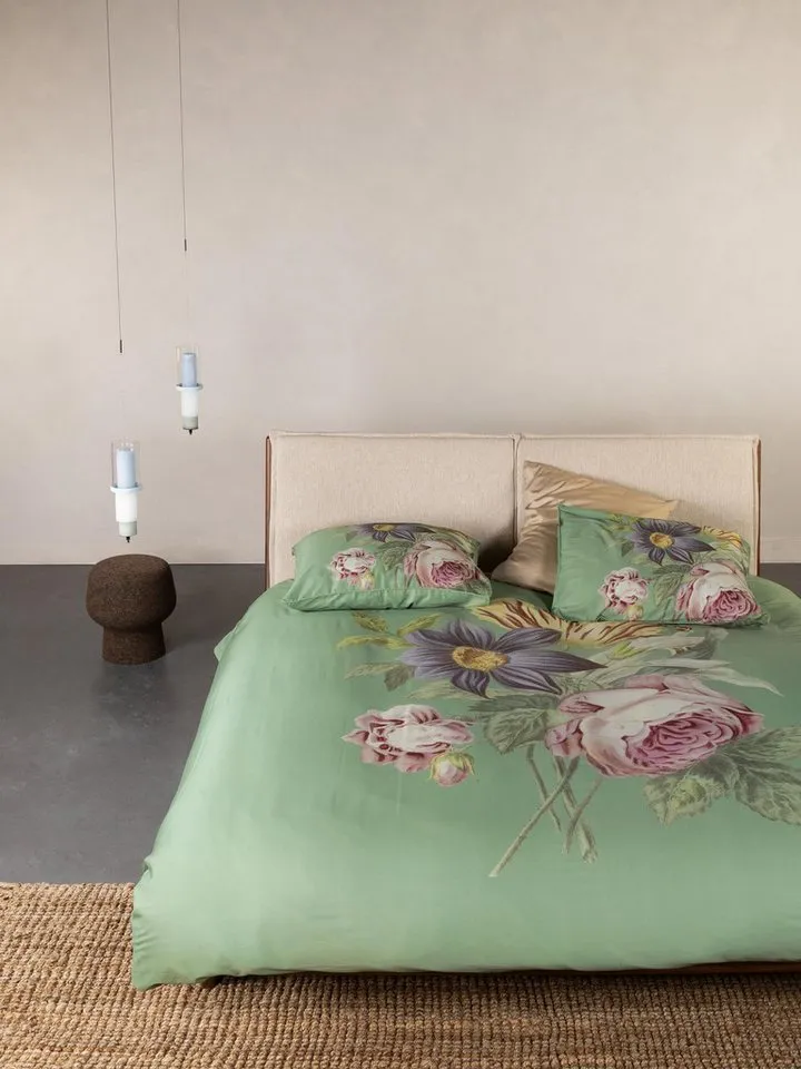 Essenza Bettwäsche Madia, Satin, 2 teilig, mit floralem Muster, Grün, – Produktbild 3 von 5