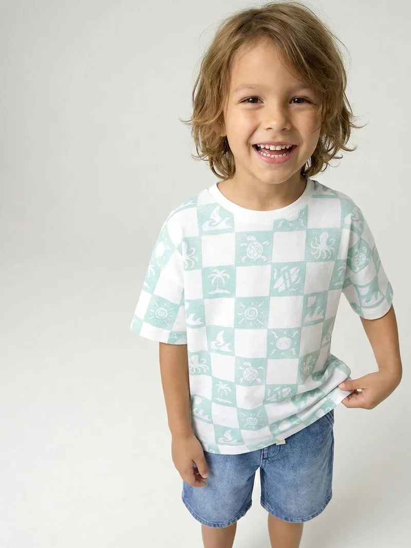 Vertbaudet T-Shirt Jungen, Aqua, – Produktbild 1 von 4