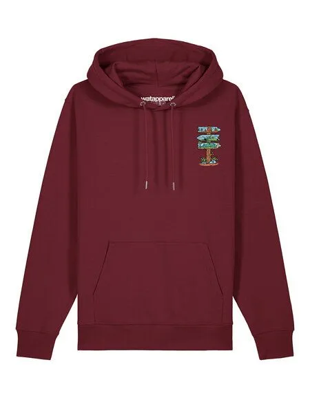 watapparel watapparel Hoodie Unisex Adventure is everywhere, Burgundy, – Produktbild 2 von 3