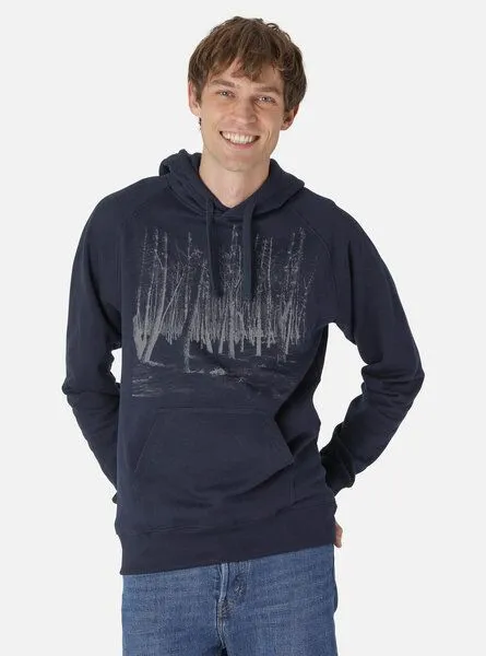 Peaces.bio - handbedruckte Biomode Peaces.bio - handbedruckte Biomode Hoodie Woodland Herren, Navy, – Produktbild 2 von 2