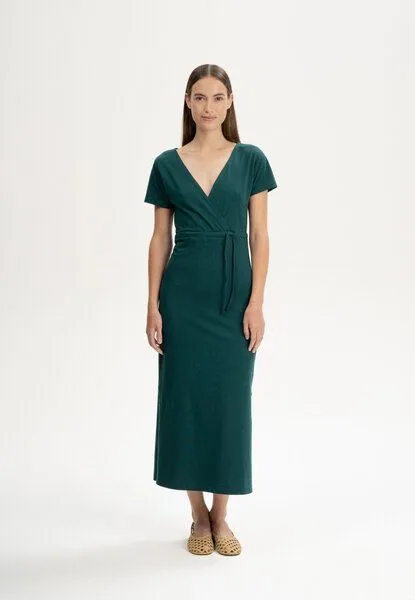 MELA V-Neck Kleid lang Style SHREOSHI | von MELA | Fairtrade & GOTS zertifiziert, Tiefsee, – Produktbild 1 von 3