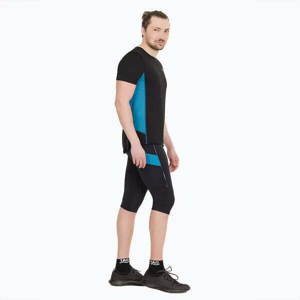 TAO Sportswear TAO Sportswear Atmungsaktive Herren 3/4-Lauftight Pontus mit Gesäßtasche, Schwarz, – Produktbild 1 von 3