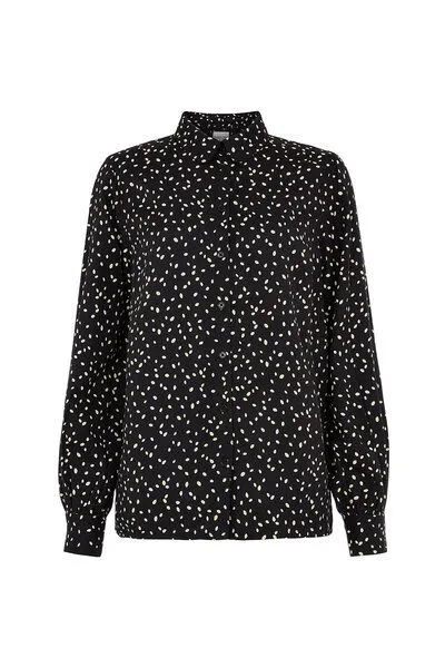 People Tree People Tree Schwarze Bluse mit Blätterdruck - Catherine – Produktbild 1 von 4