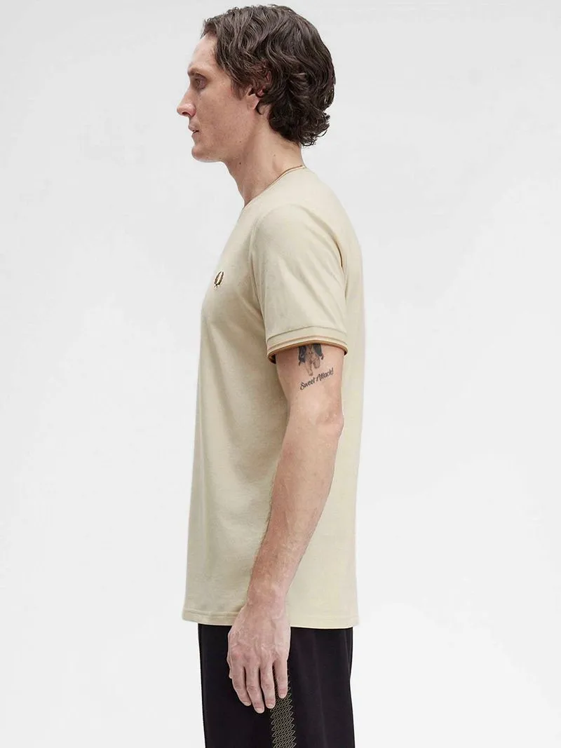 Fred Perry Fred Perry Twin Tipped T-Shirt Beige Z53 - Größe S, Beige, – Produktbild 5 von 5