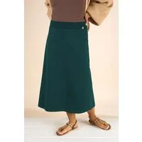 La Gitana La Gitana Midirock - A-Linien Damen Rock aus Bio-Baumwolle. Modell: "Anella", Petrol dunkel, – Produktbild 1 von 1