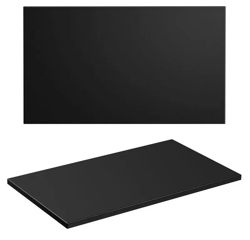 Lomadox Waschtischplatte ADELAIDE-56-BLACK, 80cm in matt schwarz, B/H/T ca. 80,6/2,2/46,5 cm, Schwarz, – Produktbild 1 von 5