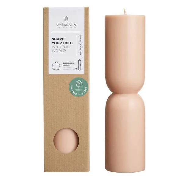 Originalhome Originalhome Nachhaltiges Kerzengeschenk: Handgegossene vegane Designkerze - Organic L,, Rosa (rosa-peach), – Produktbild 1 von 2