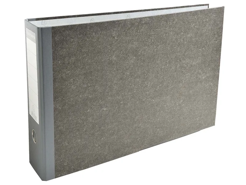 Exacompta 4 Exacompta Ordner Standard "Marmoriert", 2 Ringe, DIN A3 quer, RB 80 mm, grau – Produktbild 1 von 1