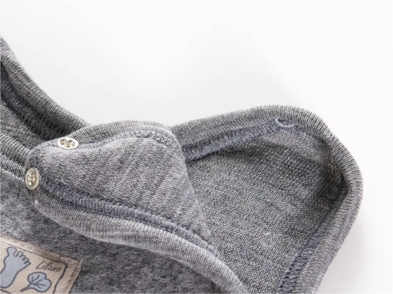 Lilano Lilano Baby Strampler mit Fuß Bio-Merinowolle Wollplüsch grau Gr.62, Grau, – Produktbild 2 von 2