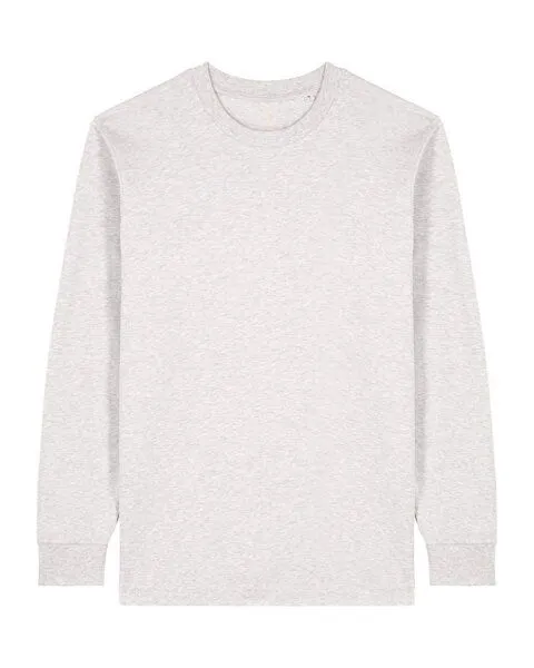 YTWOO YTWOO Schweres Unisex Basic Langarmshirt aus 100% Biobaumwolle, Cremeweiß meliert, – Produktbild 1 von 3