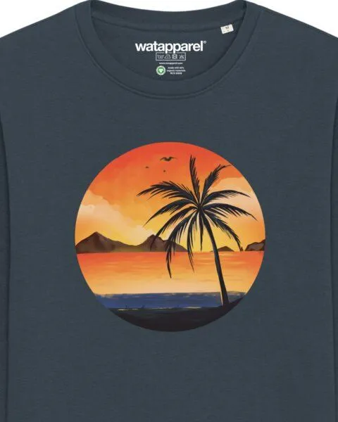 watapparel watapparel Sweatshirt Unisex Sunset on palm beach, India ink grey, – Produktbild 3 von 3