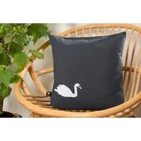 Hirschkind Hirschkind Bio-Kissenbezug 'Schwan' dunkelgrau 40x40cm – Produktbild 1 von 1