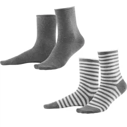 Living Crafts LIVING CRAFTS - Damen Socken, 2er-Pack - Grau (98% Bio-Baumwolle; 2% Elasthan), Nachhaltige Mode, Bio Bekleidung – Produktbild 1 von 1