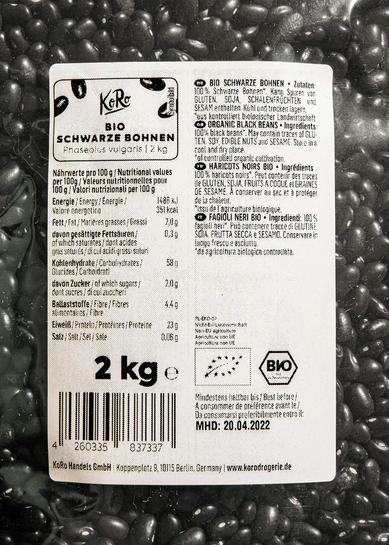 KoRo Schwarze Bio Bohnen 2 kg – Produktbild 3 von 5