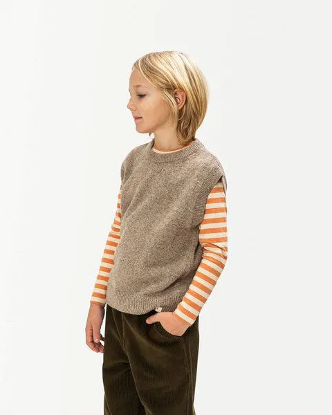 MATONA Matona Trendiger Pullunder für Kinder aus weicher Wollmischung mit Sprenkeleffekt / Knit Vest, Pebble, – Produktbild 3 von 4