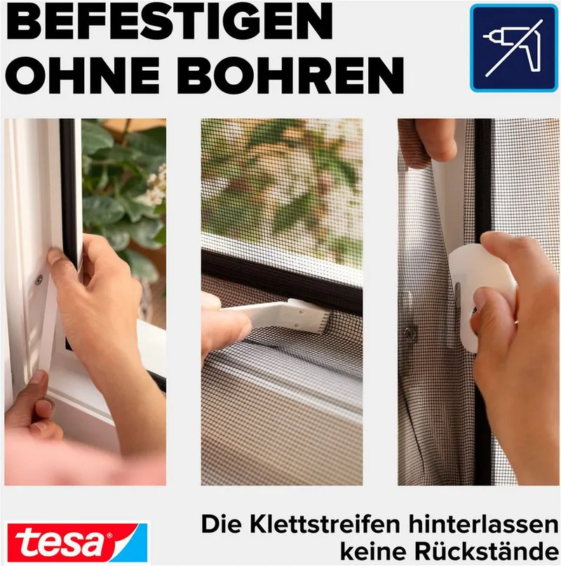 Tesa Tesa Fliegengitter für Fenster 110 x 110 cm, Weiß, – Produktbild 6 von 6