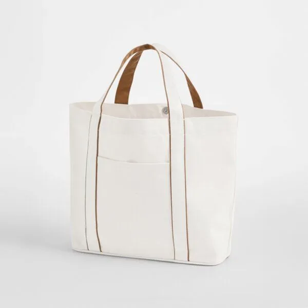 Westford Mill Westford Mill Tragetasche 30 x 27 x 12 cm zweifarbig, Weiss (soft) / beige (caramel), – Produktbild 1 von 2