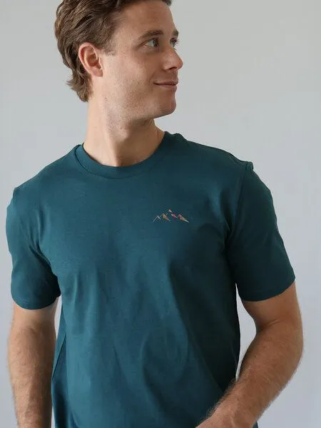 Kultgut Kultgut Artdesign - Biofair - Klassik Shirt / Little Mountain Landscape, Dunkelgrün, – Produktbild 4 von 4