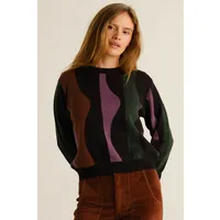 Dedicated DEDICATED Damen vegan Pullover Arendal Wavy Braun / Lila / Grün, Violett, – Produktbild 1 von 1