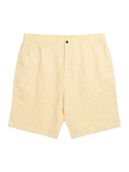 KnowledgeCotton Apparel KnowledgeCotton Apparel Loose Herringbone Leinen SHORTS, Misted yellow (gelb), – Produktbild 2 von 4